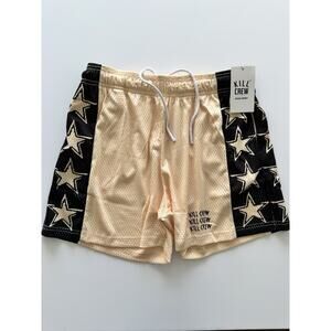 Kill Crew Men's Vented Mesh Shorts ALL STAR - CREAM / BLACK Large NWT